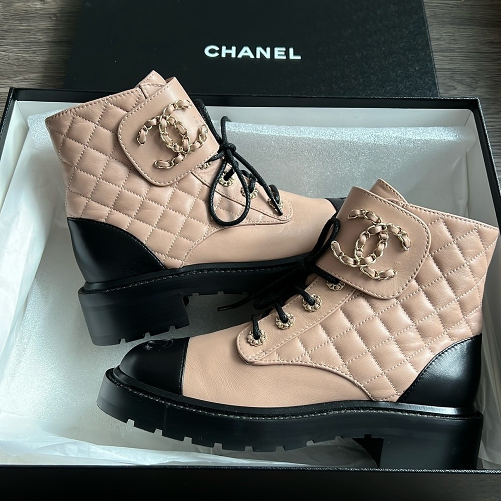 Chanel combat boots